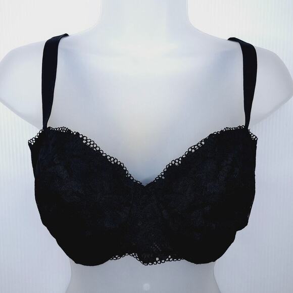 Soma Embraceable Balconette Bra 40DD Lace Black Underwire Sexy Romantic - Picture 1 of 10